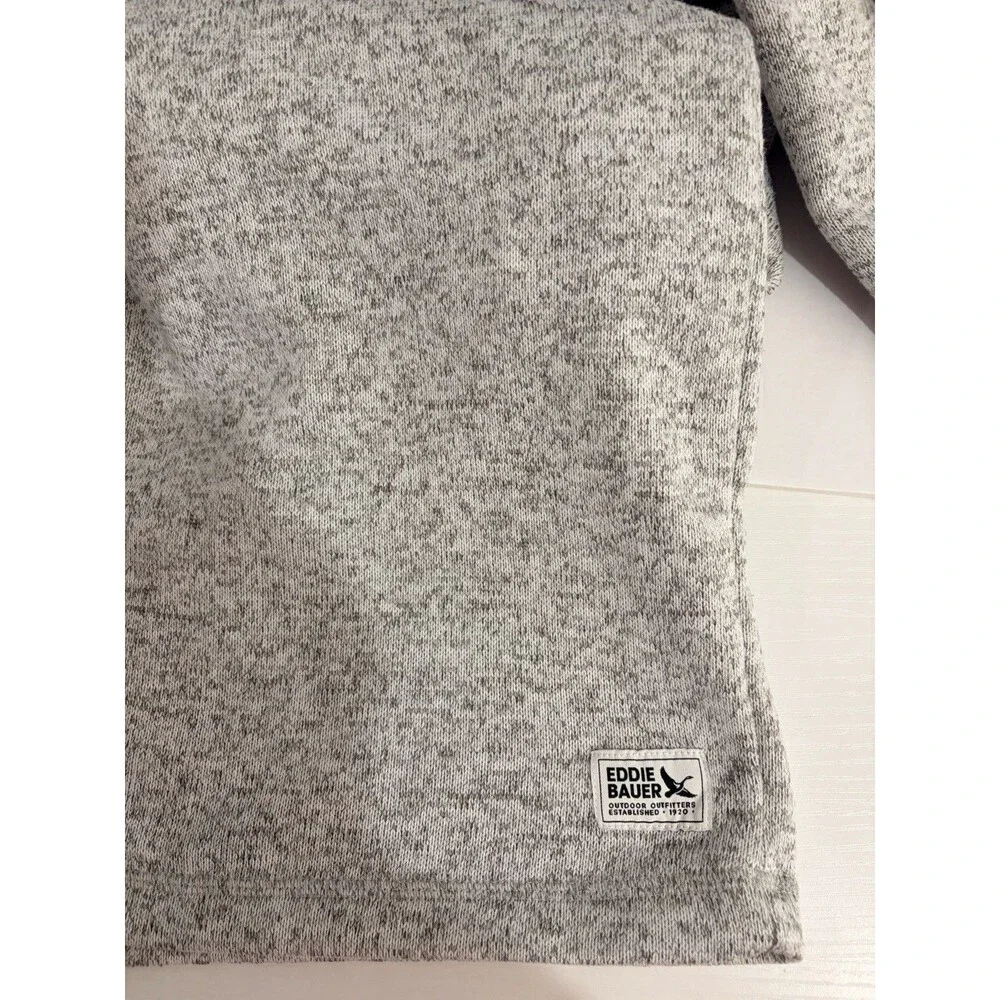Eddie Bauer Men's Pullover Top Long Sleeve 1/4 Zip Light Gray Heather Size Large